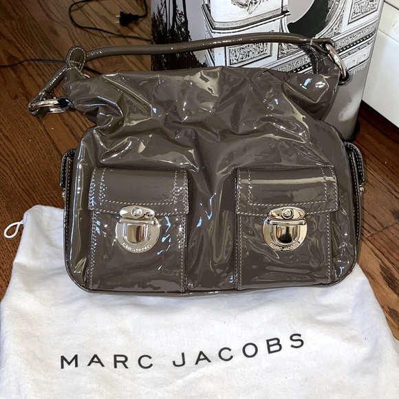 Marc Jacobs Handbags - Authentic Marc Jacobs Black Patent Leather Hobo Bag